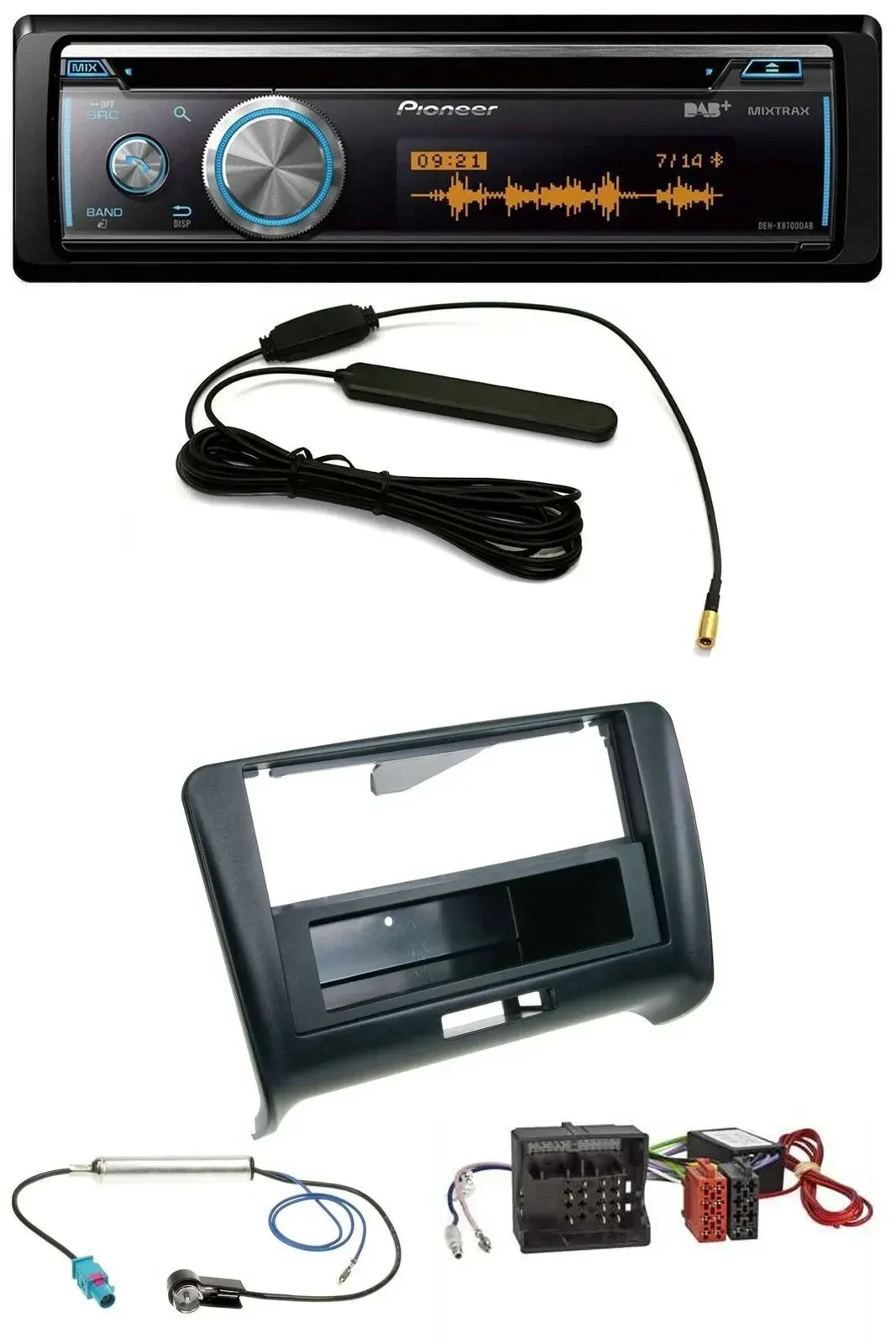 Автомагнитола Pioneer CD/USB/Bluetooth/DAB/MP3 для Audi TT (2006–2014), Quadlock