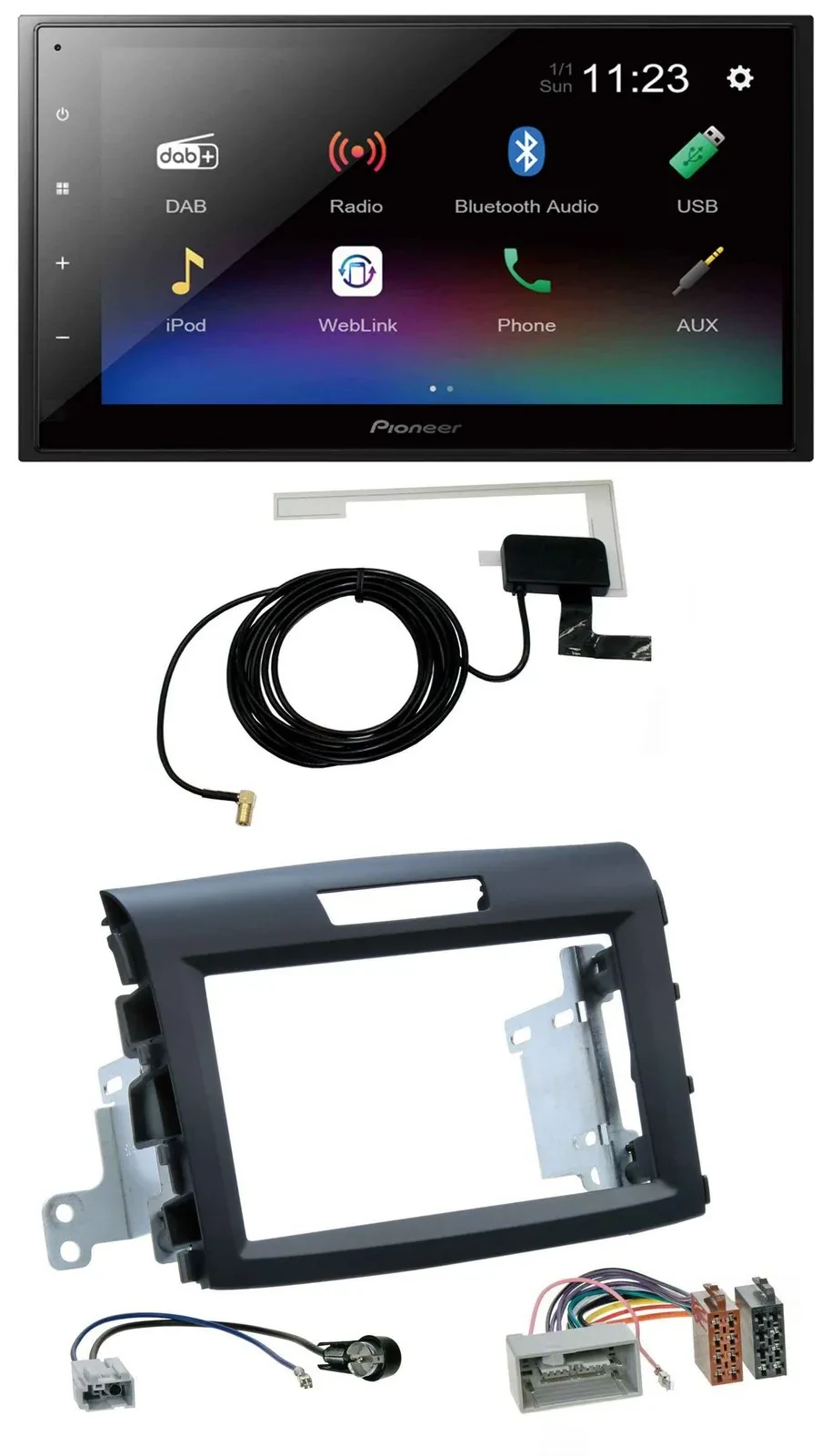 Pioneer DAB MP3 Bluetooth 2DIN USB Autoradio für Honda CR-V FR5/FR6 ab 2012