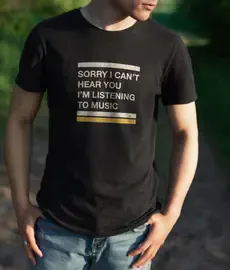 Футболка Popmerch MBS150 "I'm Listening Music" черная, мужская, размер S