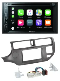 Pioneer MP3 USB DVD Bluetooth DAB 2DIN Autoradio für Kia Rio UB 11-14 anthrazit