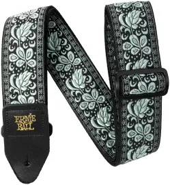 Ремень для гитары Ernie Ball 5633 Jacquard Mint To Be полипропилен, кожаные наконечники, зеленый