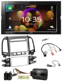 JVC DAB Lenkrad 2DIN Bluetooth USB Autoradio für Hyundai Santa Fe 3 Schalter 200