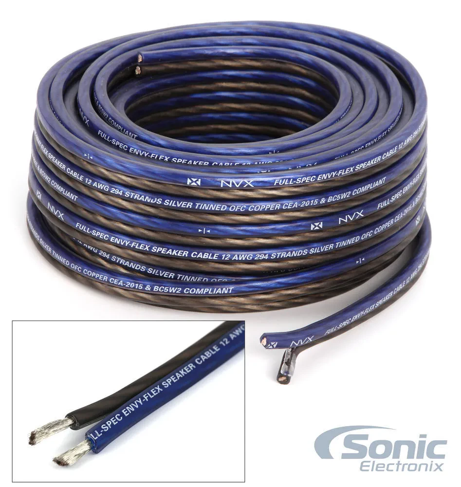 NVX Audio XWS1250 EnvyFlex 50 ft. of 12 Gauge AWG Car Stereo Speaker Cable/Wire