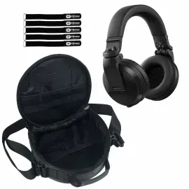 Black Bluetooth Wireless Technology DJ Headphones with Gear Bag