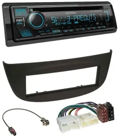 Автомагнитола Kenwood Bluetooth, USB, CD/MP3, DAB для Renault Twingo (с 2012), черная
