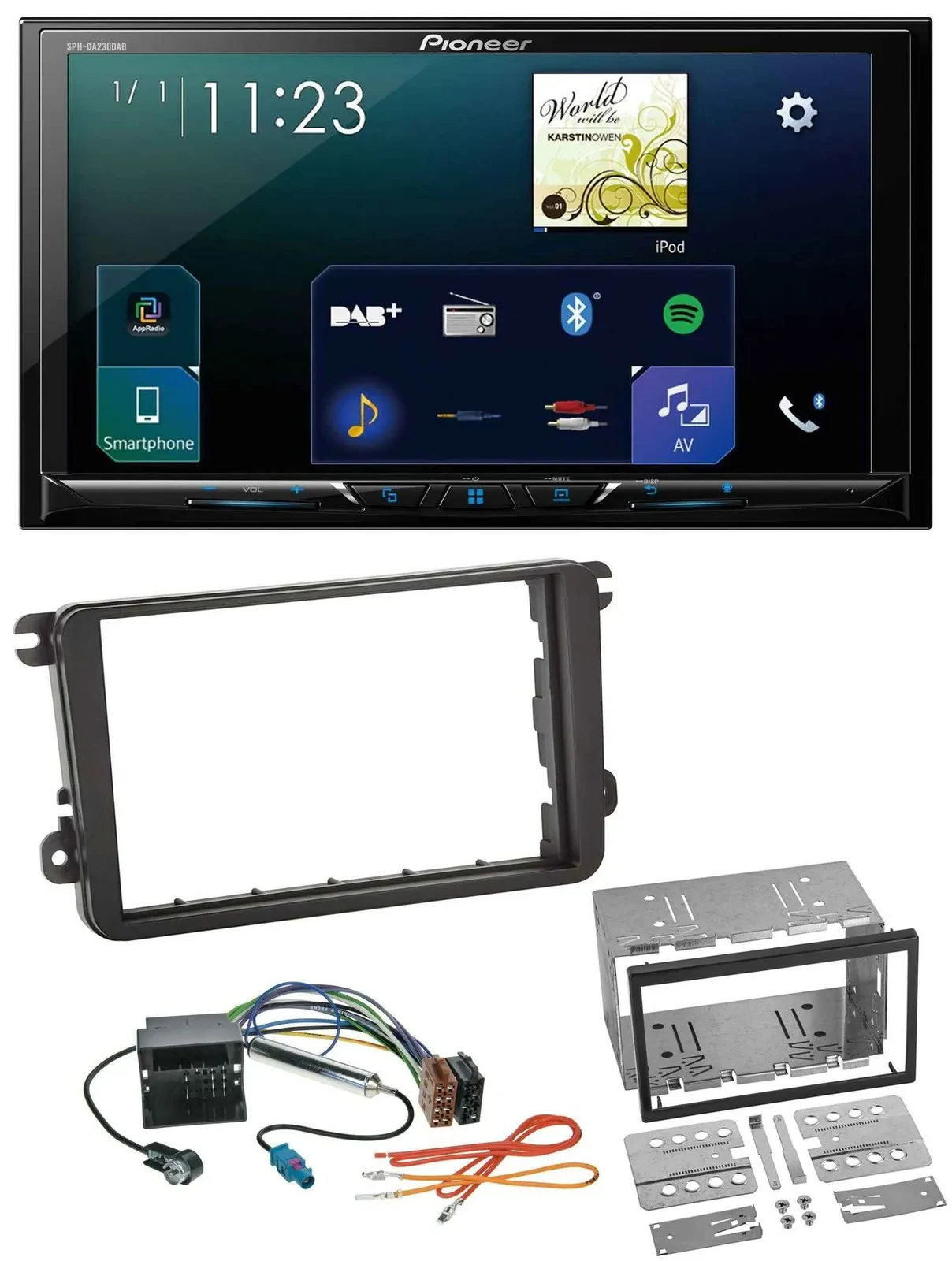 Pioneer MP3 Bluetooth USB 2DIN DAB Autoradio für VW Sharan ab 10 Tiguan ab 07 To