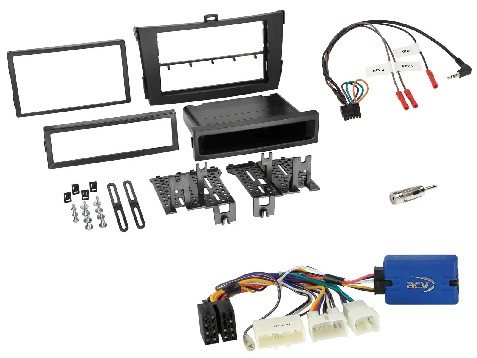 Radioset Lenkradadapter DIN Autoradio für Toyota Corolla 2009-2013 schwarz