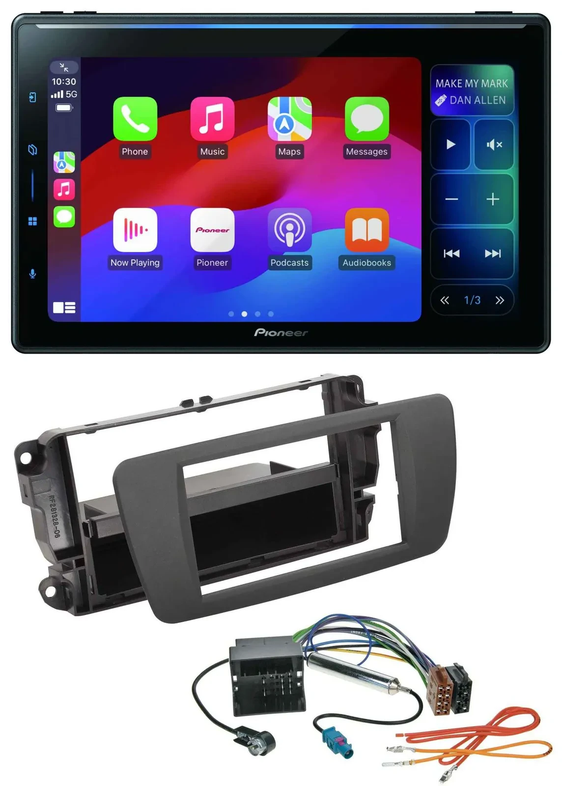 Pioneer Bluetooth DAB MP3 USB Autoradio für Seat Ibiza (ab 12) - tuam grey