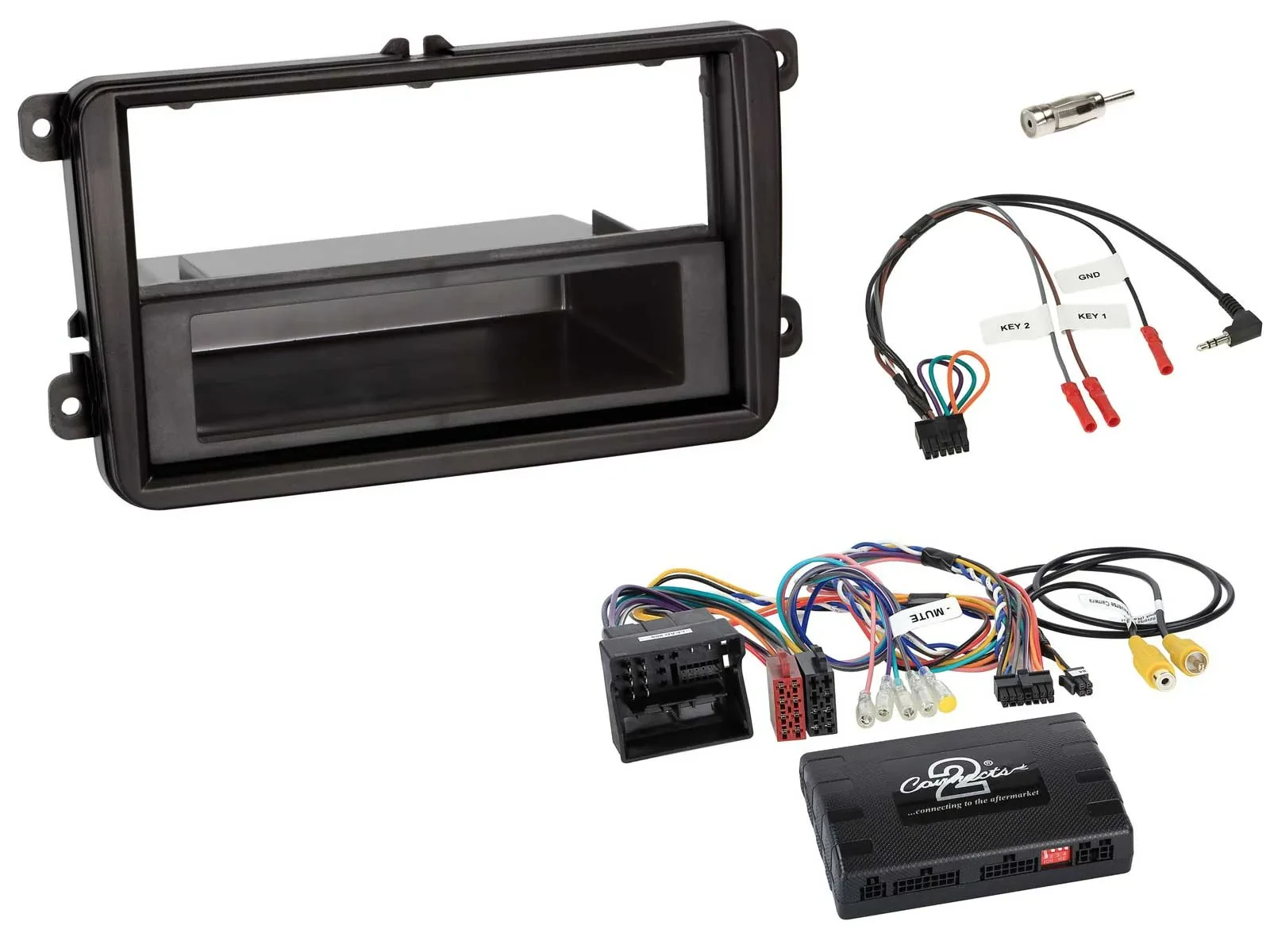 Einbauset Lenkradadapter DIN Autoradio für VW T6 15-19 52pin schwarz