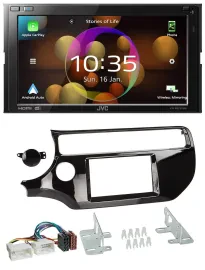 JVC DAB MP3 2DIN Bluetooth USB Autoradio für Kia Rio UB ab 15 piano-schwarz