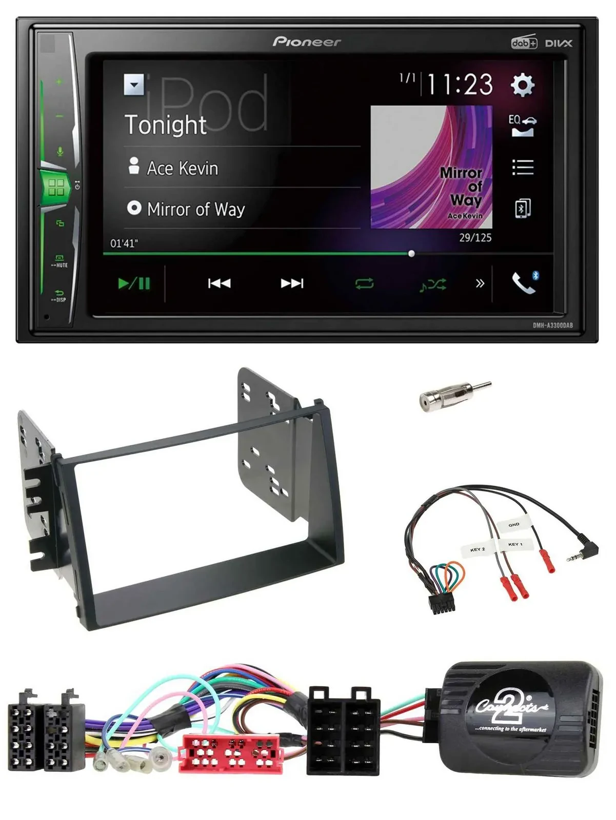 Pioneer 2DIN Lenkrad DAB USB Bluetooth Autoradio für Kia Soul 2009-2011