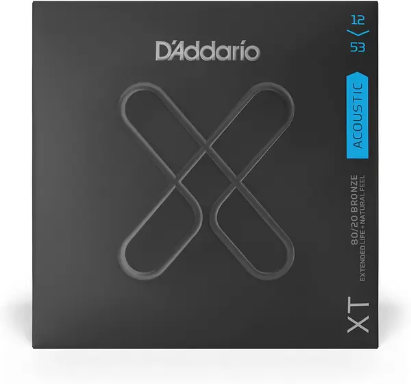 Струны для акустической гитары D'Addario XTABR1253 12-53, бронза с антикоррозионным покрытием