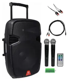 Rockville Powered 15"Rechargeable Youtube iPad/Android/Laptop Pro Karaoke System