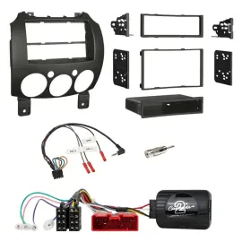 Einbauset Lenkradadapter Doppel DIN Autoradio für Mazda 2 2007-2014