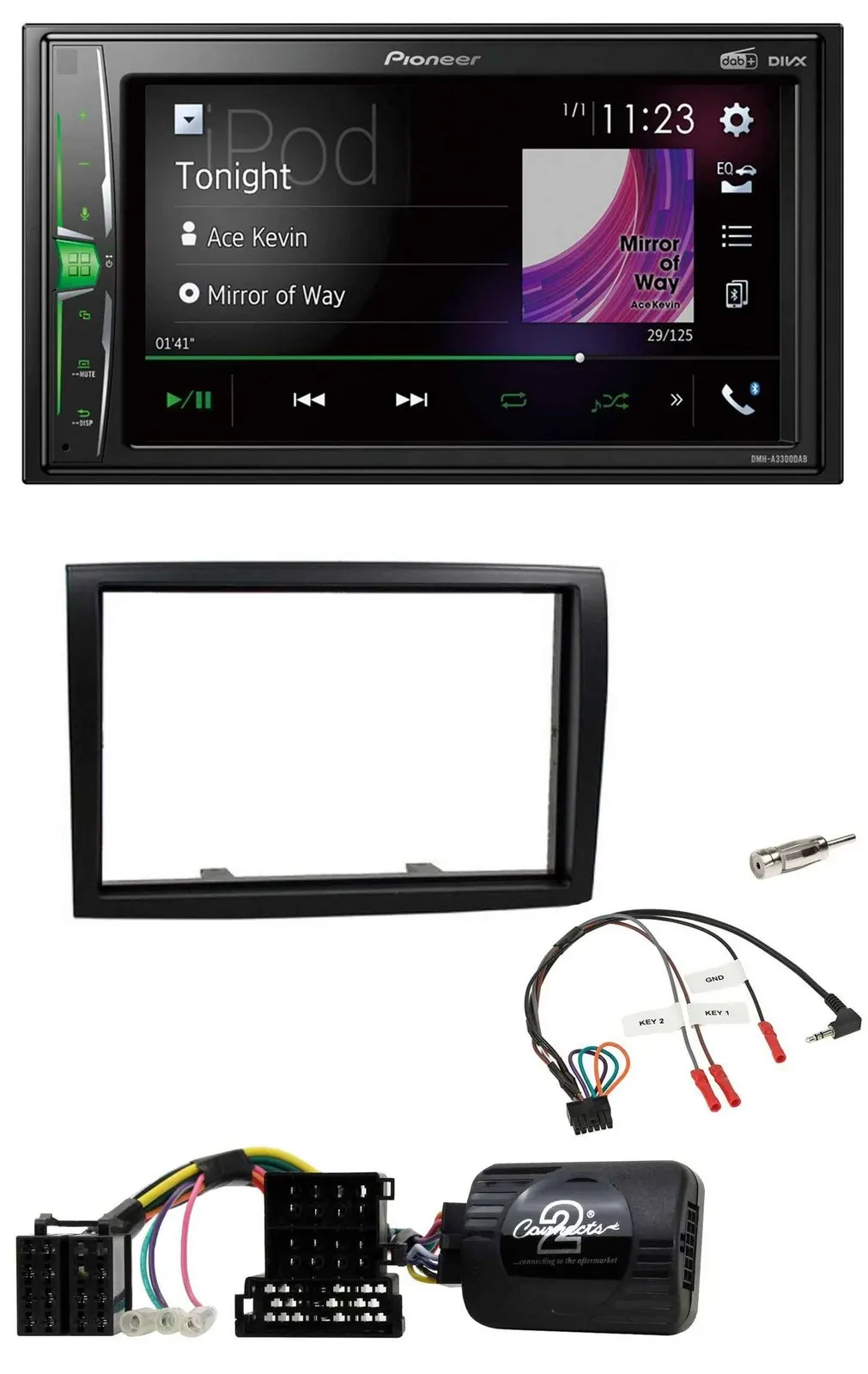 Автомагнитола для Citroen Jumper, Peugeot Boxer Pioneer 2-DIN, DAB, USB, Bluetooth, поддержка кнопок на руле