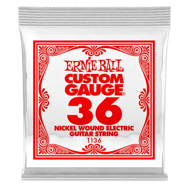 Струна для электрогитары Ernie Ball P01136 Custom gauge, сталь никелированная, калибр 36