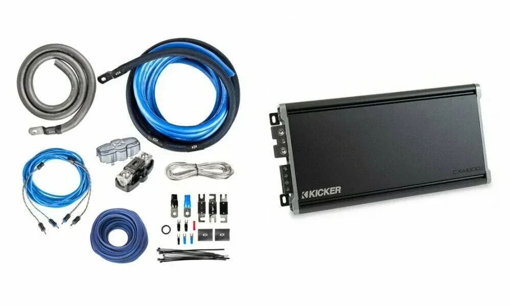 Усилитель мощности Kicker 46CXA18001T Class-D 1-канальный моноблок 1800W (набор) с установочным комплектом 1/0 AWG
