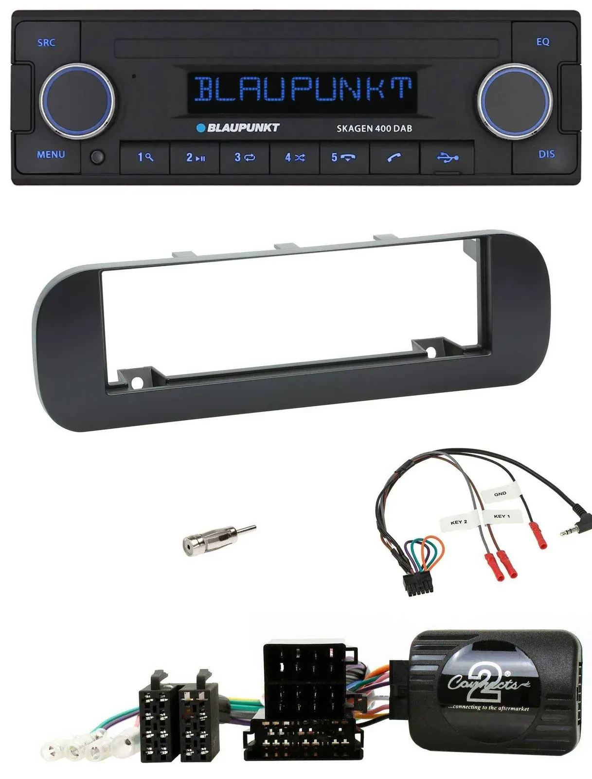Blaupunkt DAB USB Bluetooth Lenkrad Autoradio für Fiat Panda 2012-2020 schwarz