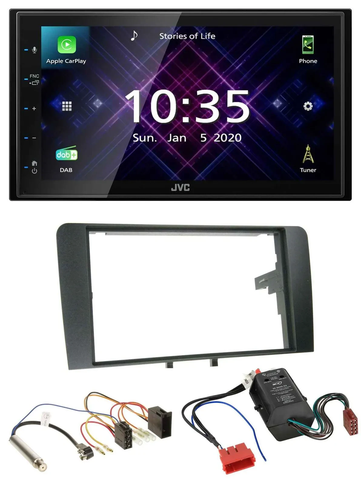 JVC DAB 2DIN MP3 Bluetooth USB Autoradio für Audi A3 03-06 8P Bose Aktivsystem I