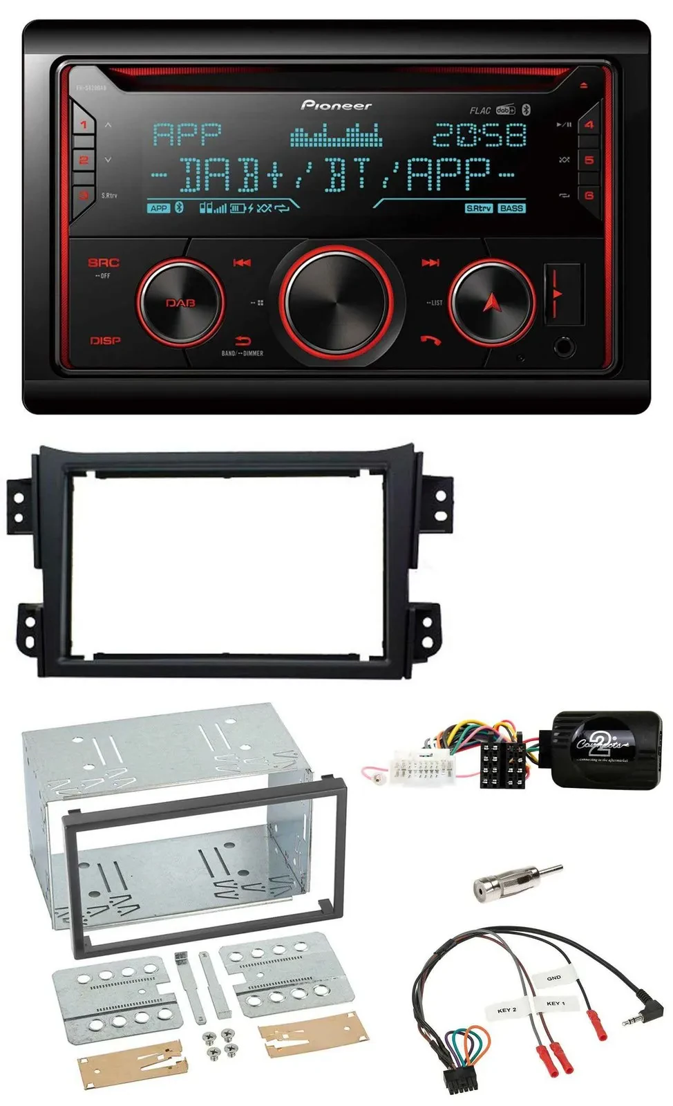 Pioneer 2DIN DAB Lenkrad Bluetooth USB CD Autoradio für Opel Agila B Suzuki Spla