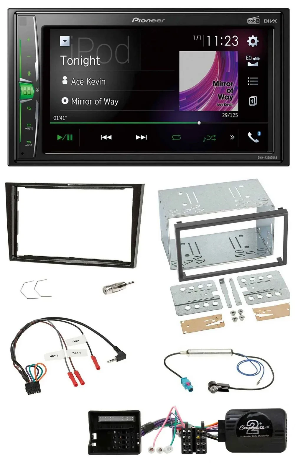 Pioneer 2DIN Lenkrad DAB USB Bluetooth Autoradio für Opel Zafira Corsa D Astra H
