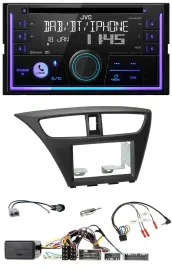 JVC Lenkrad USB 2DIN DAB Bluetooth CD Autoradio für Honda Civic ab 12 schwarz