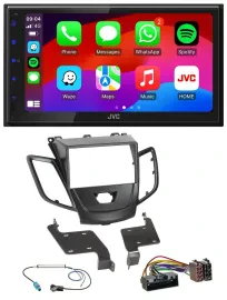 JVC Bluetooth 2DIN MP3 DAB USB Autoradio für Ford Fiesta 10-17 schwarz