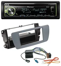 Автомагнитола Pioneer DAB USB MP3 AUX CD для Seat Ibiza (с 2008), серый