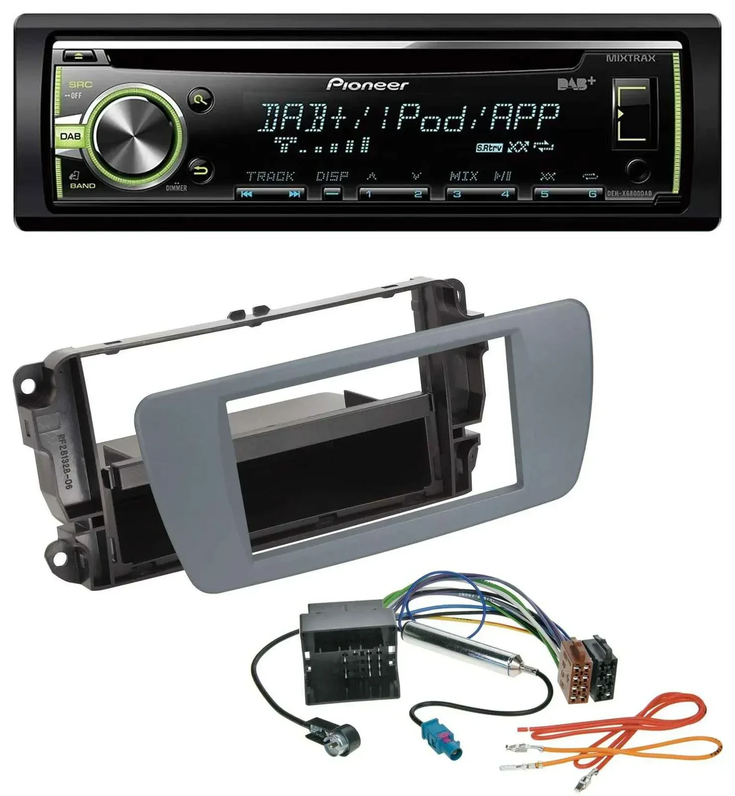 Автомагнитола Pioneer DAB USB MP3 AUX CD для Seat Ibiza (с 2008), серый