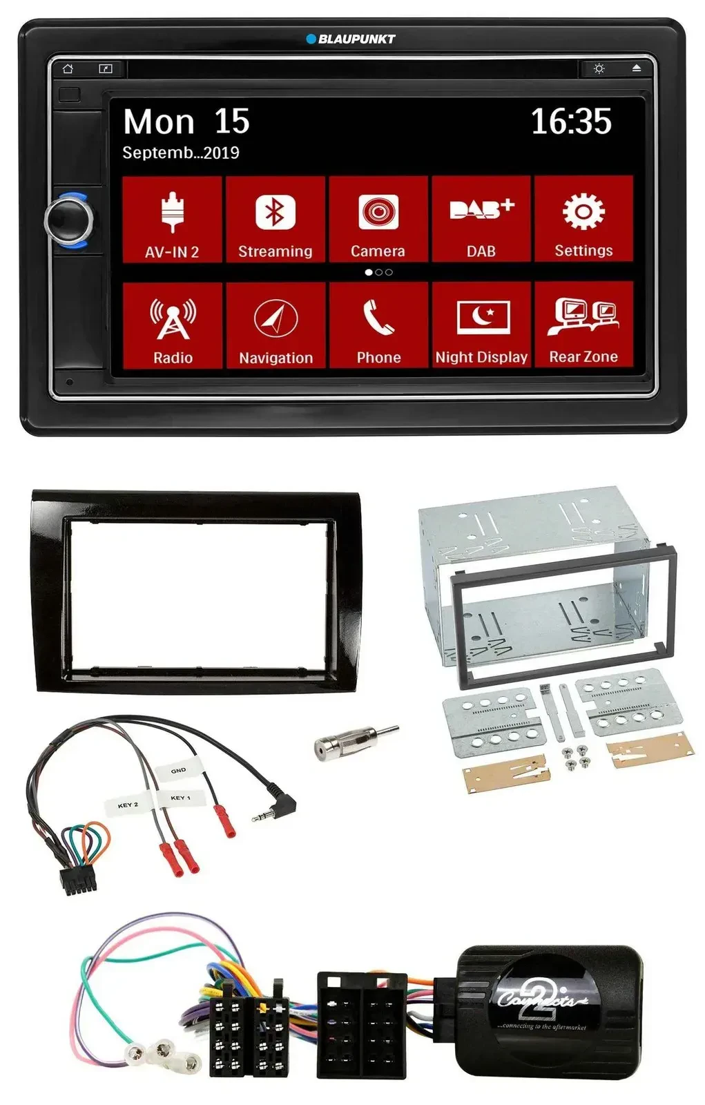 Blaupunkt 2DIN USB DAB Lenkrad Bluetooth TMC Navigation für Fiat Bravo 2007-2014