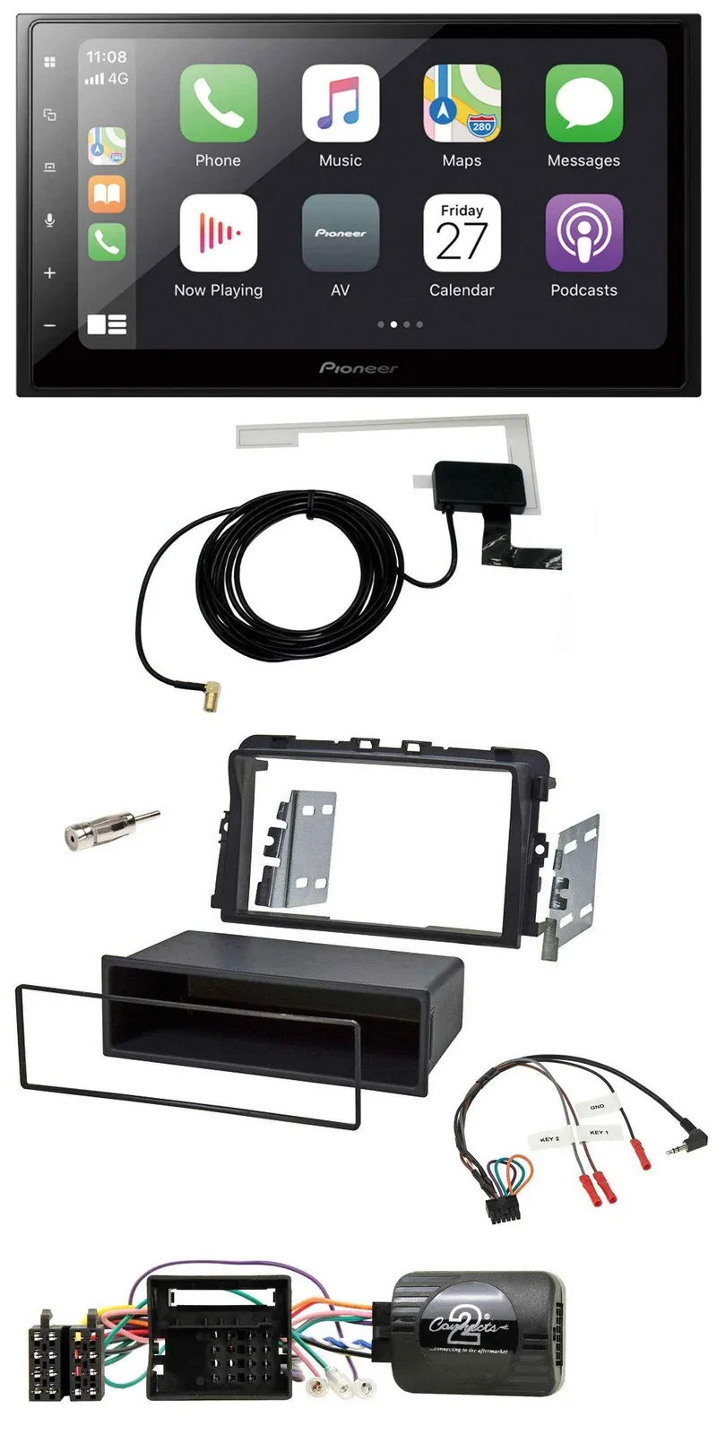 Pioneer USB Lenkrad 2DIN Bluetooth DAB Autoradio für Opel Vivaro 2011-2015