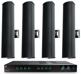 JBL CSMA 2120 2 x 120w Commercial 70v Amplifier+(4) Column Line Array Speakers