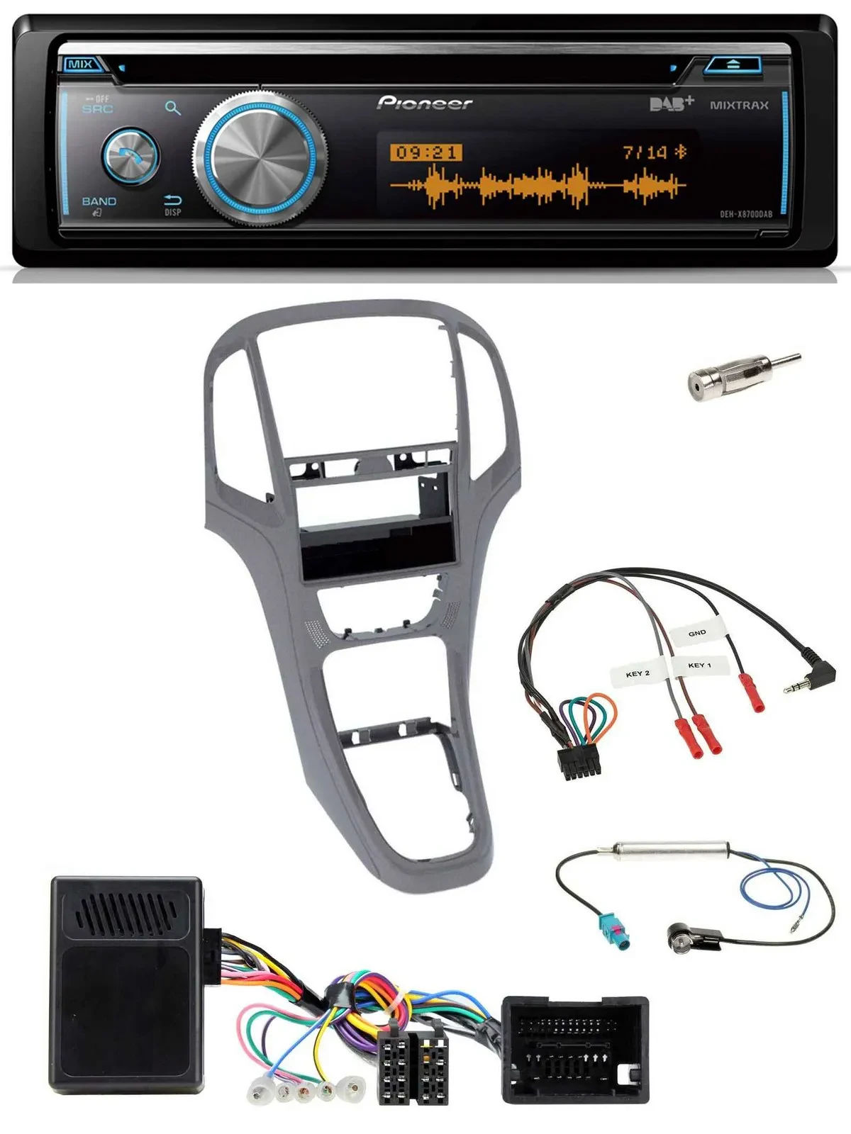 Pioneer Lenkrad DAB USB CD Bluetooth Autoradio für Opel Astra J ab 2009 Titan gr