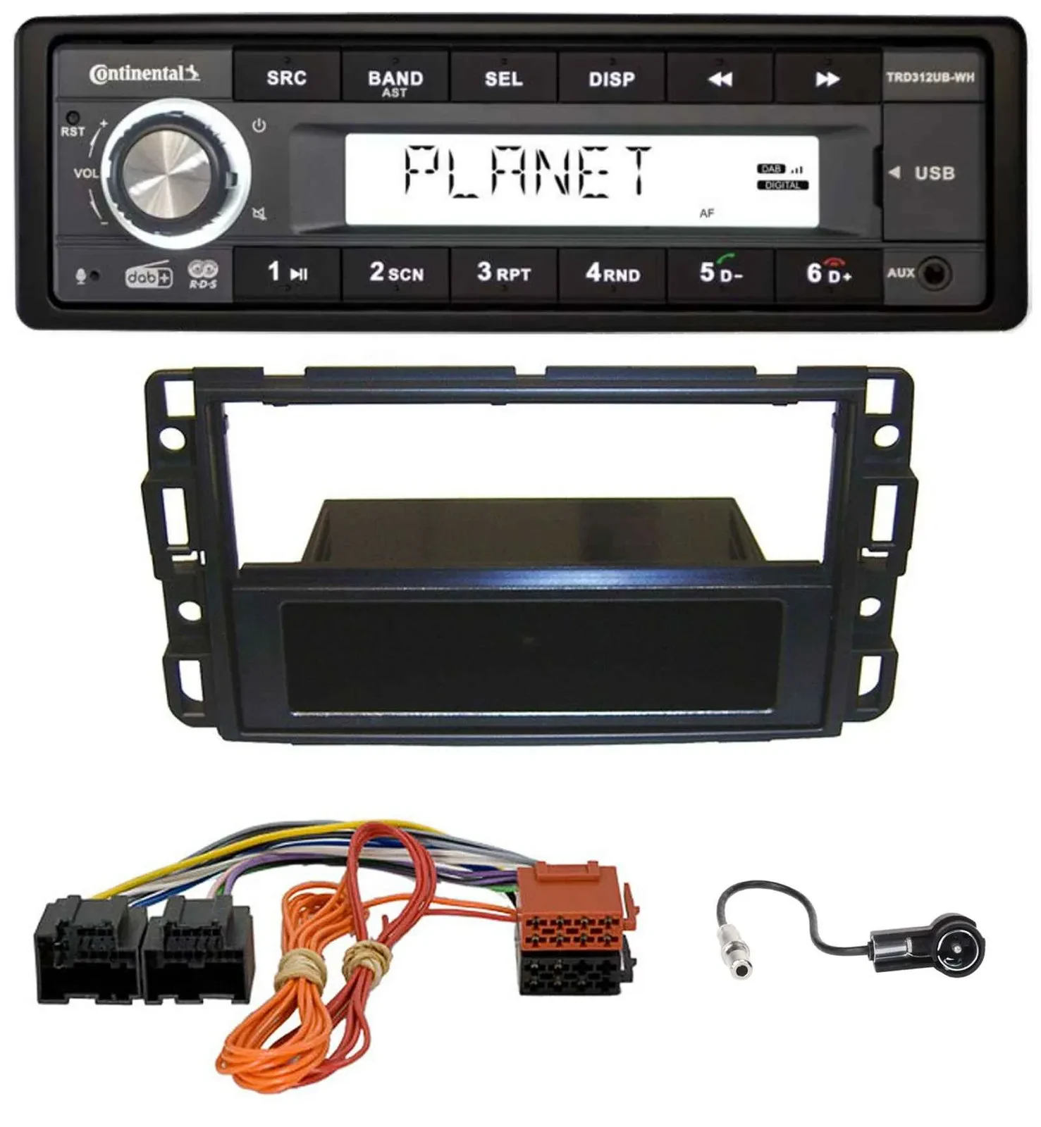 Continental USB 1DIN AUX DAB MP3 Autoradio für Cadillac BLS (2006-2010)