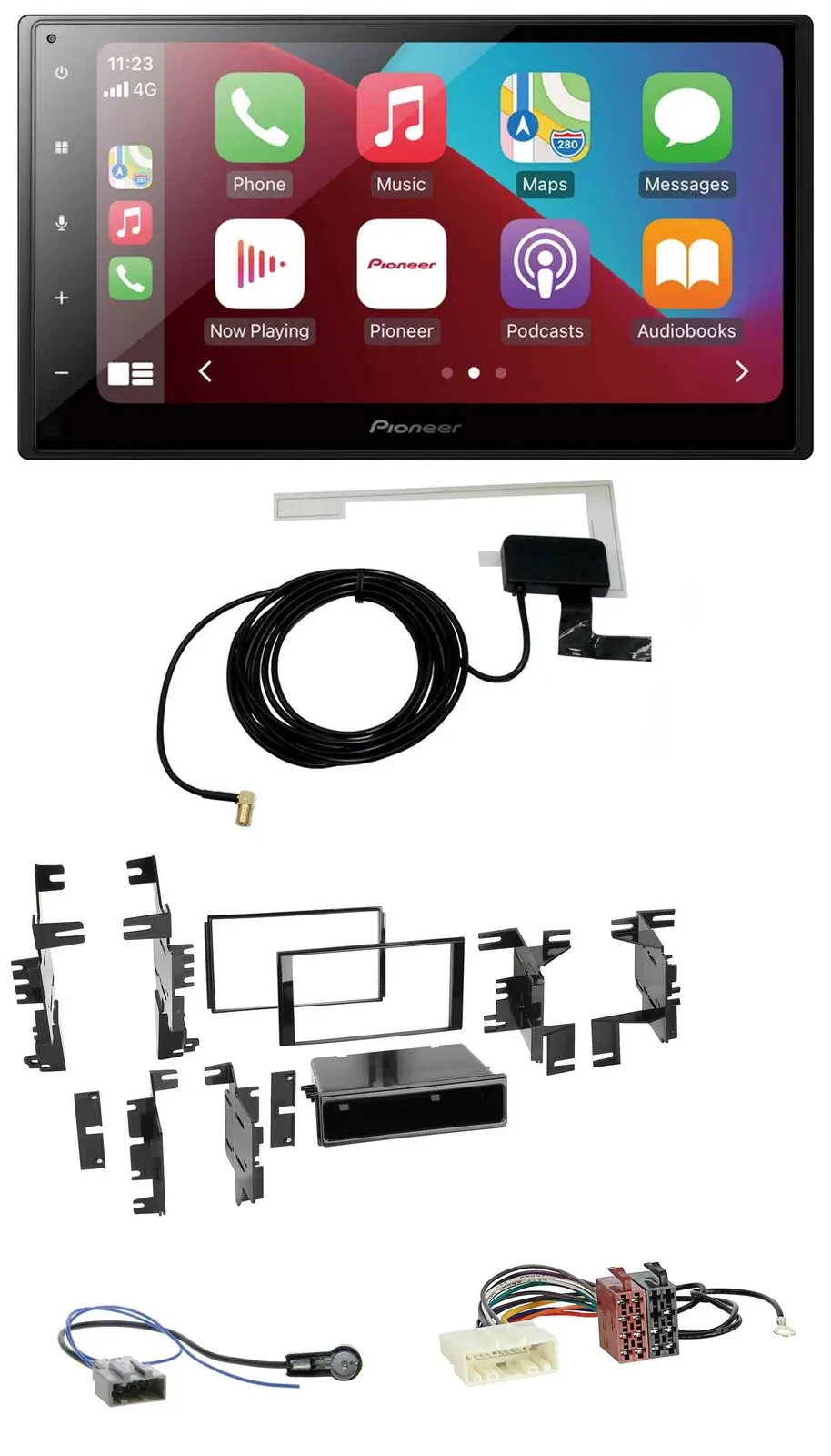 Pioneer USB Bluetooth DAB MP3 2DIN Autoradio für Nissan Micra 13-17 schwarz glän