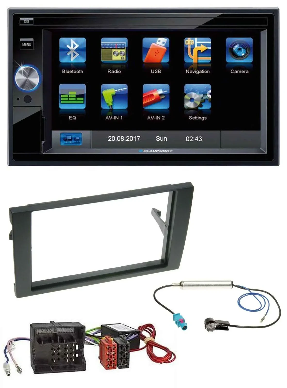 Blaupunkt SD Bluetooth 2DIN MP3 USB AUX Autoradio für Audi A4 B7 04-08 Aktivsyst