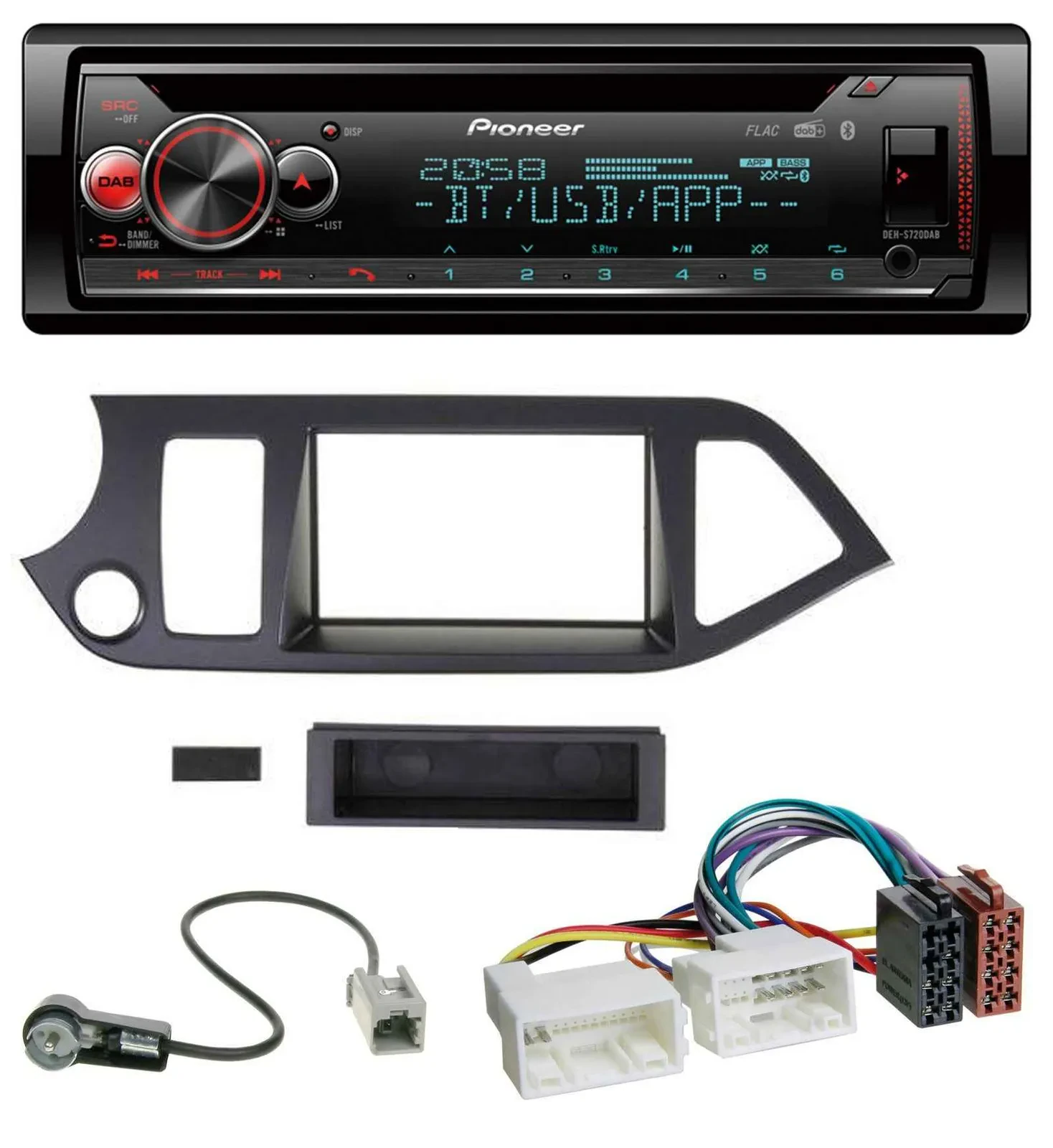 Автомагнитола для Kia Picanto Pioneer MP3 DAB CD Bluetooth USB Start-Stop