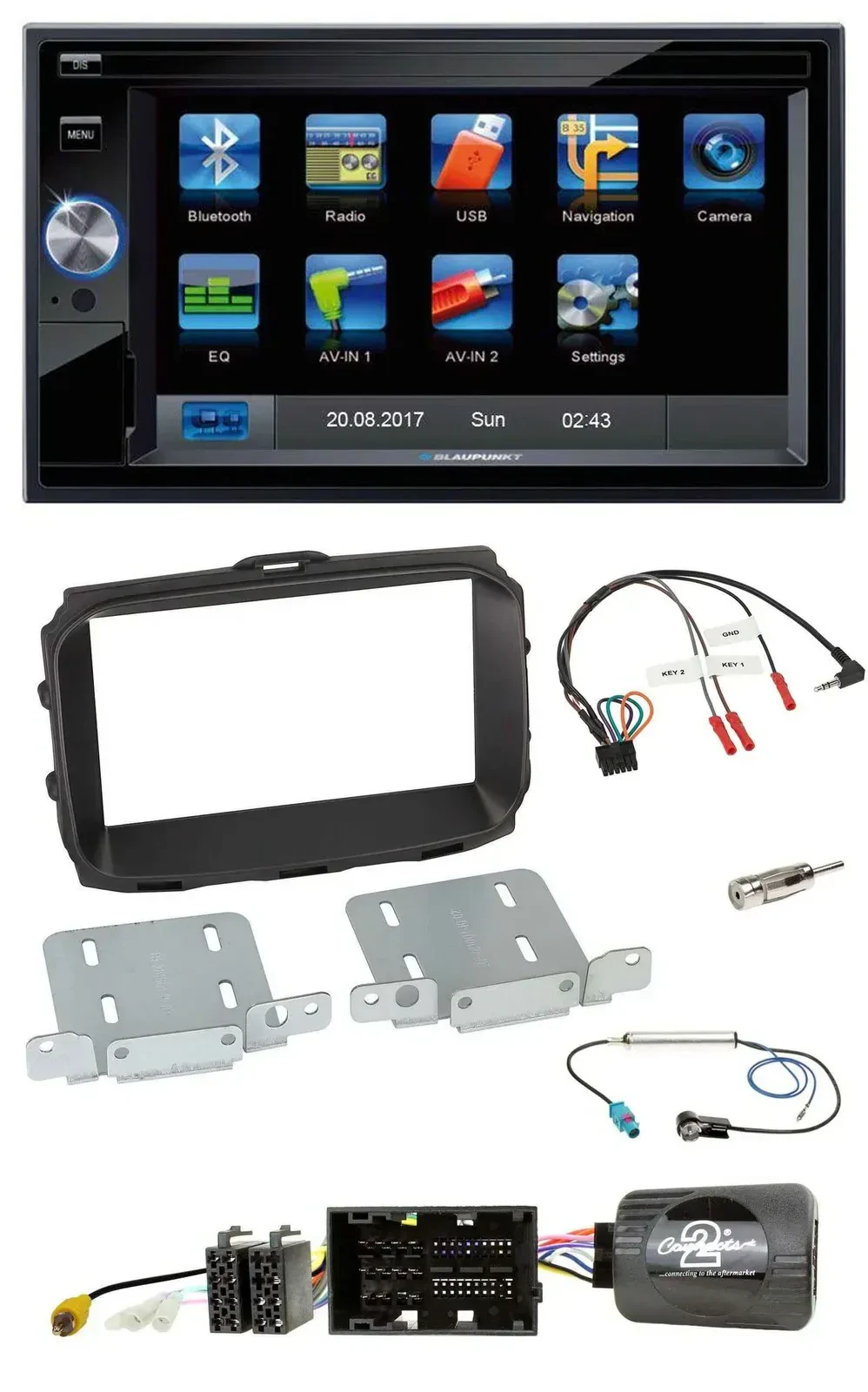 Blaupunkt SD USB TMC Bluetooth 2DIN Lenkrad Navigation für Alfa Giulietta 2013-2