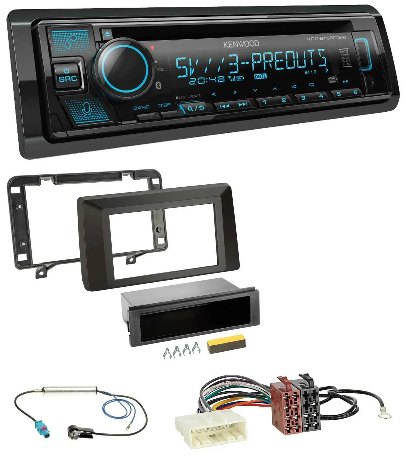 Kenwood Bluetooth USB CD MP3 DAB Autoradio für Dacia Duster (ab 2021)