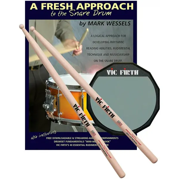 Пэд тренировочный Vic Firth FASP Fresh Approach Stater Pack с палочками