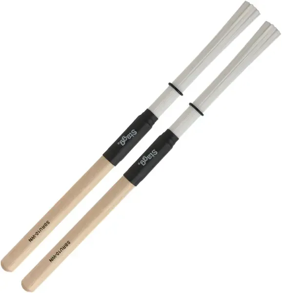 Барабанные нейлоновые щетки  STAGG SBRU10-WN  с  деревянными ручками