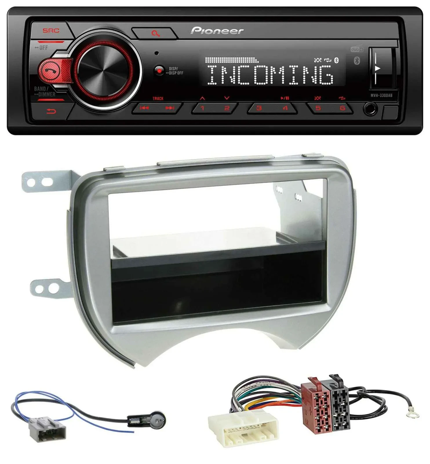 Pioneer Bluetooth USB DAB MP3 Autoradio für Nissan Micra (10-13 K13) silber