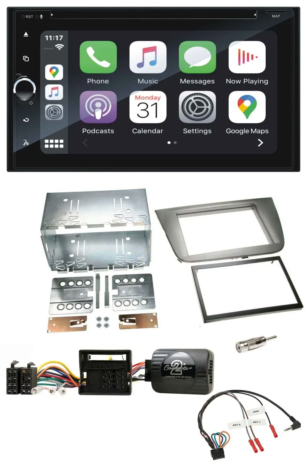 Blaupunkt DAB Lenkrad TMC Bluetooth USB 2DIN Navigation für Seat Altea Altea XL