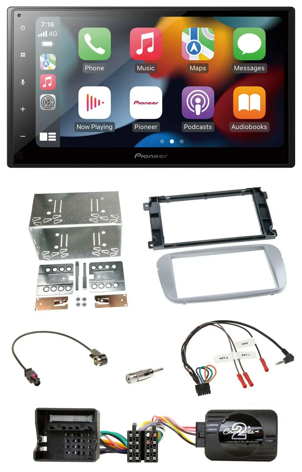 Pioneer DAB Bluetooth 2DIN USB Lenkrad Autoradio für Ford Mondeo S-Max 07-14 Pro