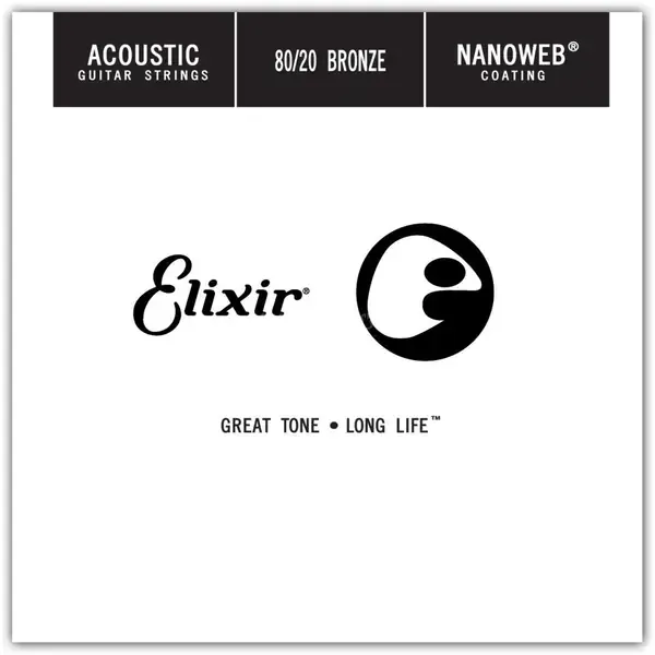 Струна одиночная для акустической гитары Elixir 15125 Nanoweb .025