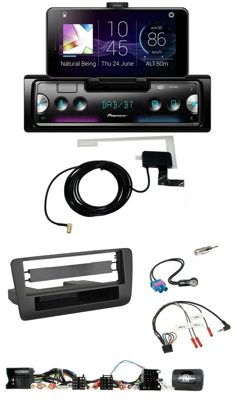 Pioneer DAB Bluetooth Lenkrad USB Autoradio für Audi A1 (2010-2019)