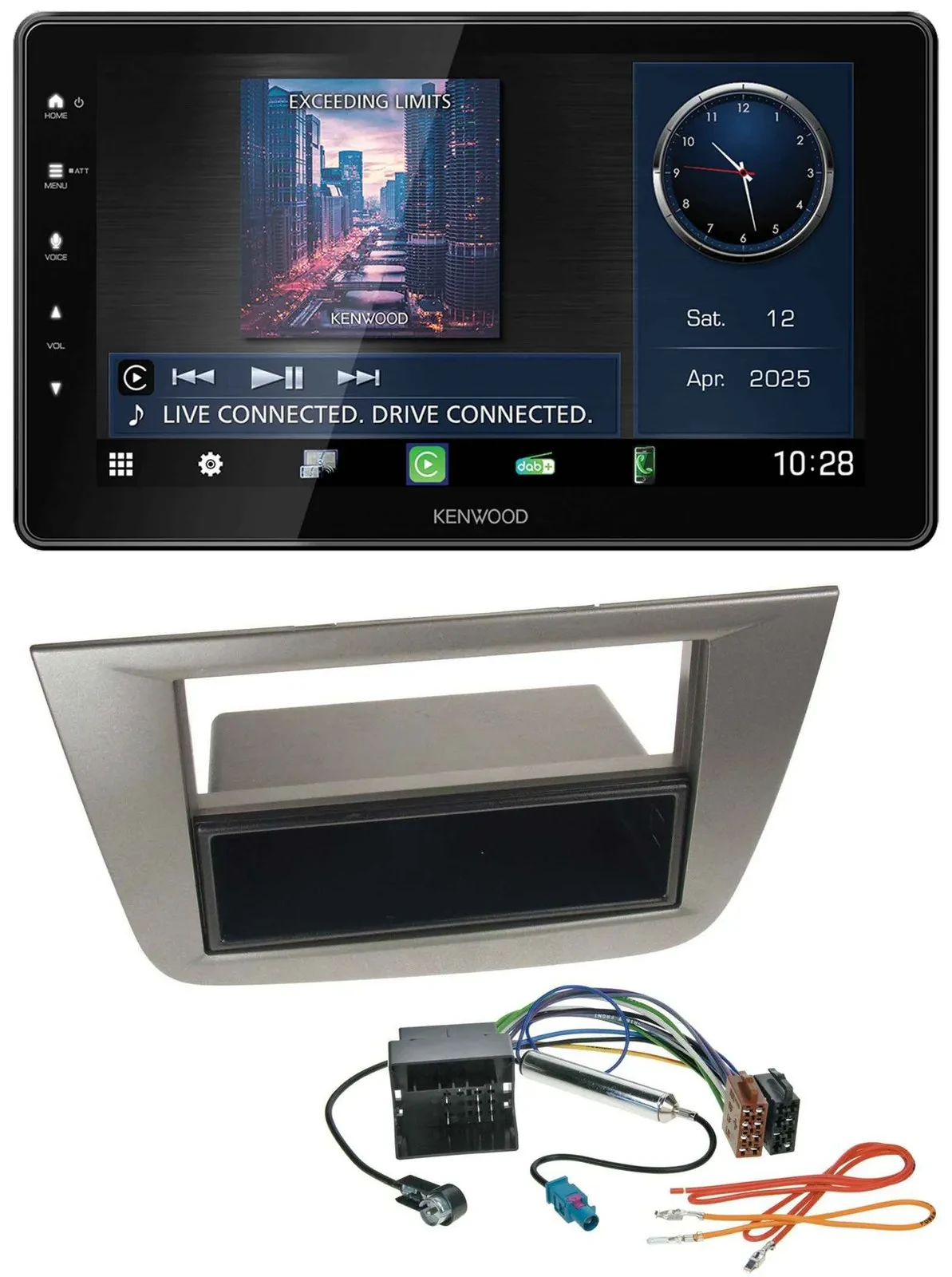 Kenwood MP3 Bluetooth USB DAB Autoradio für Seat Altea Toledo ab 05 Anthrazit-me