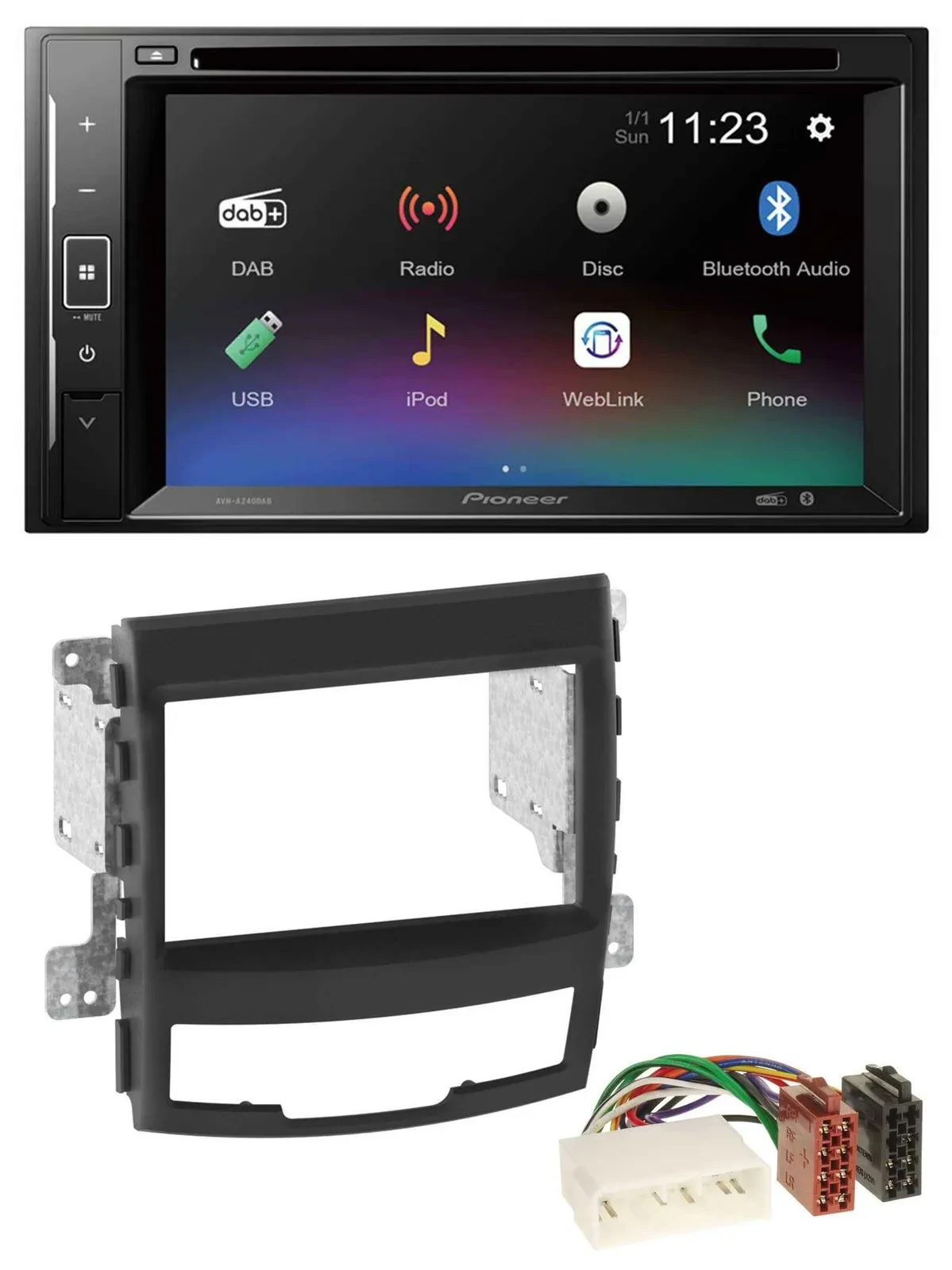 Pioneer Bluetooth MP3 USB 2DIN DAB DVD Autoradio für SSangYong Korando 10-13