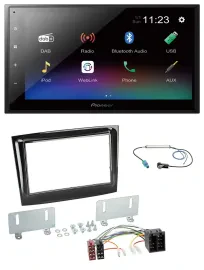 Pioneer USB Bluetooth DAB 2DIN MP3 Autoradio für Fiat Doblo ab 15 piano schwarz