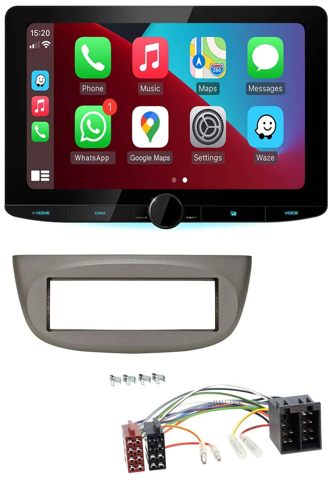 Kenwood MP3 USB DAB Bluetooth Autoradio für Renault Twingo 07-12 beige-grau